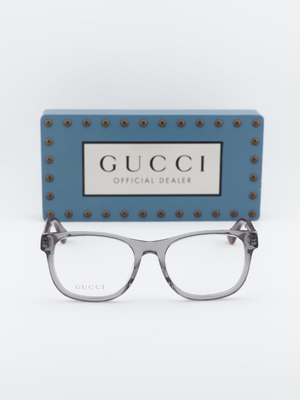 Gucci GG0004O 004 Square Eyeglasses - Transparent Grey 53mm - Picture 2 of 11